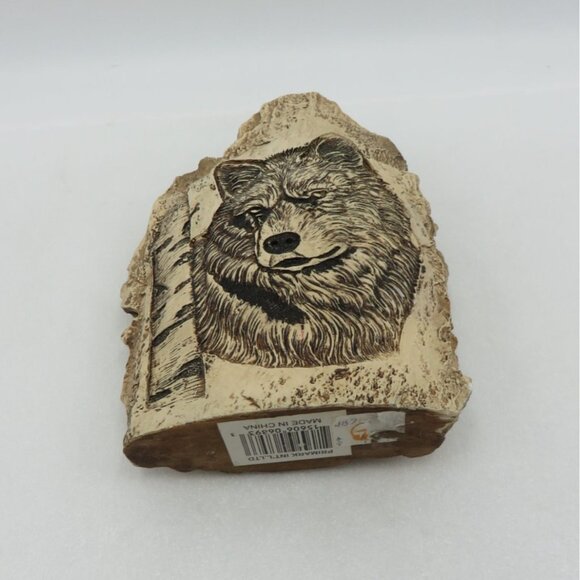 Wolf Engraved Resin Bark Sculpture Figurine For Home Décor - Picture 10 of 10